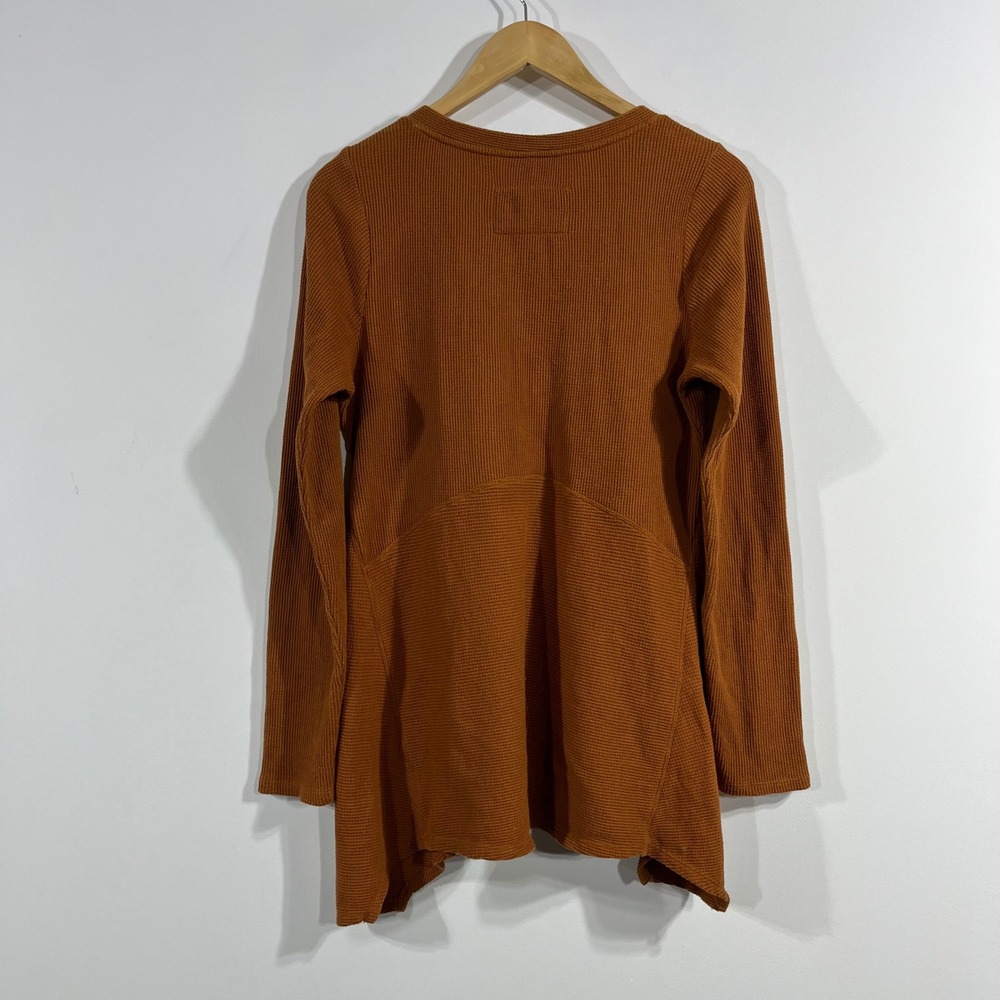 Maeve Fairy Grunge Asymmetrical Thermal Waffle Knit Henley Top Women Medium Boho - Picture 4 of 9